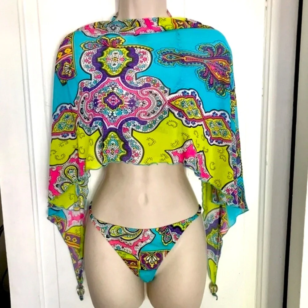 ONDALMAR 3pc Bikini plus Sarong‎ Set Brazilian